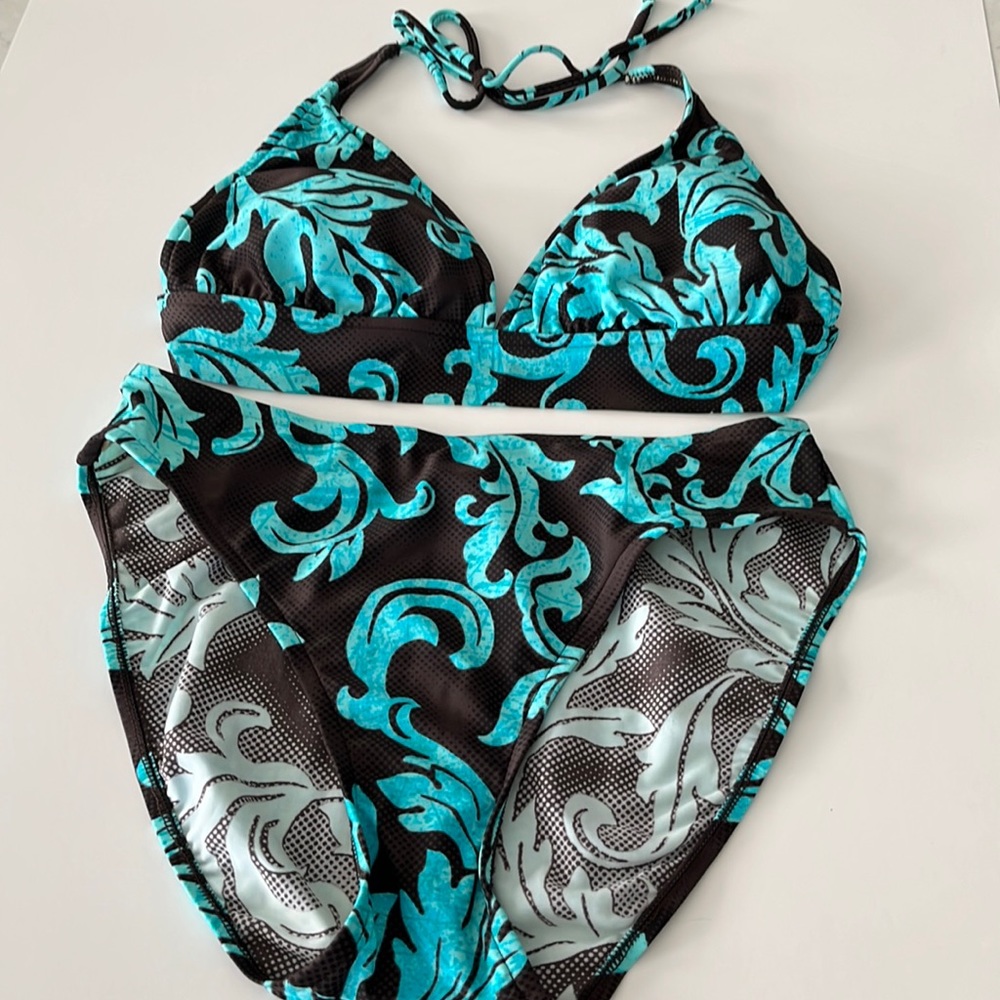 Turquoise and Brown Bikini size Large